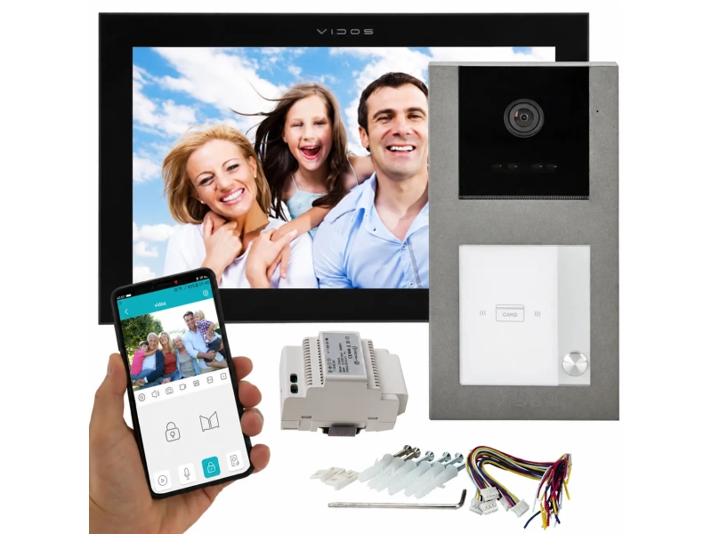 Wideodomofon WIFI Vidos X M14B-X + S11-1 FullHD Duży monitor Android Podczerwień RFID MicroSD